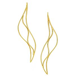 Tiffany & Co. Elsa Peretti 2.5" Large Wave Earrings in 18k Yellow Gold