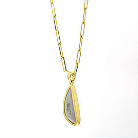 Women's Large Freeform Opal Pendant Necklace in 18k 14k Yellow Gold