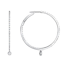 True 1.32 CT Diamonds in 18K White Gold 40 mm Height Hoop Earrings