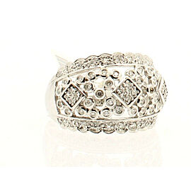 14K WHITE GOLD DOME COCKTAIL DIAMOND LADIES RING