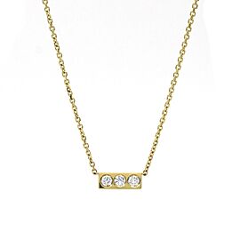 Jennifer Rivera Minimo Diamond Bar Necklace in 18k Yellow Gold