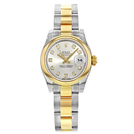Rolex Datejust 179163 Diamond Silver Dial Oyster Steel & Gold Ladies Watch