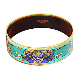 Hermes Enamel Metal Bangle Bracelet