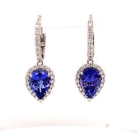 Natural Tanzanite Diamond Earrings 14k Gold 5.85 TCW Certified $5,975 118929
