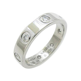 Cartier White Gold Mini Love Diamond Ring Size 4.75