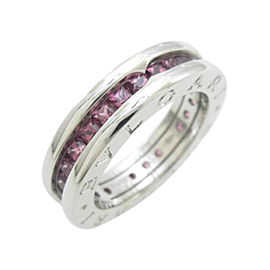 Bulgari 18K White Gold B 4 Band Ring Size Small