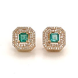 Natural Emerald Diamond Earrings 14k Gold 1.52 TCW Certified $6,950 111888