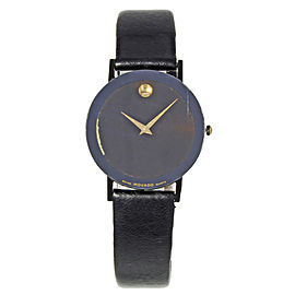 Movado Museum Ultra-Thin Steel Black PVD Quartz Ladies Watch 8740882