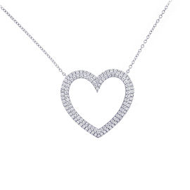 Tiffany & Co. 950 Platinum 0.57ctw Diamond Heart Necklace