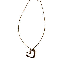 Sterling Silver & Diamond Open Heart Necklace