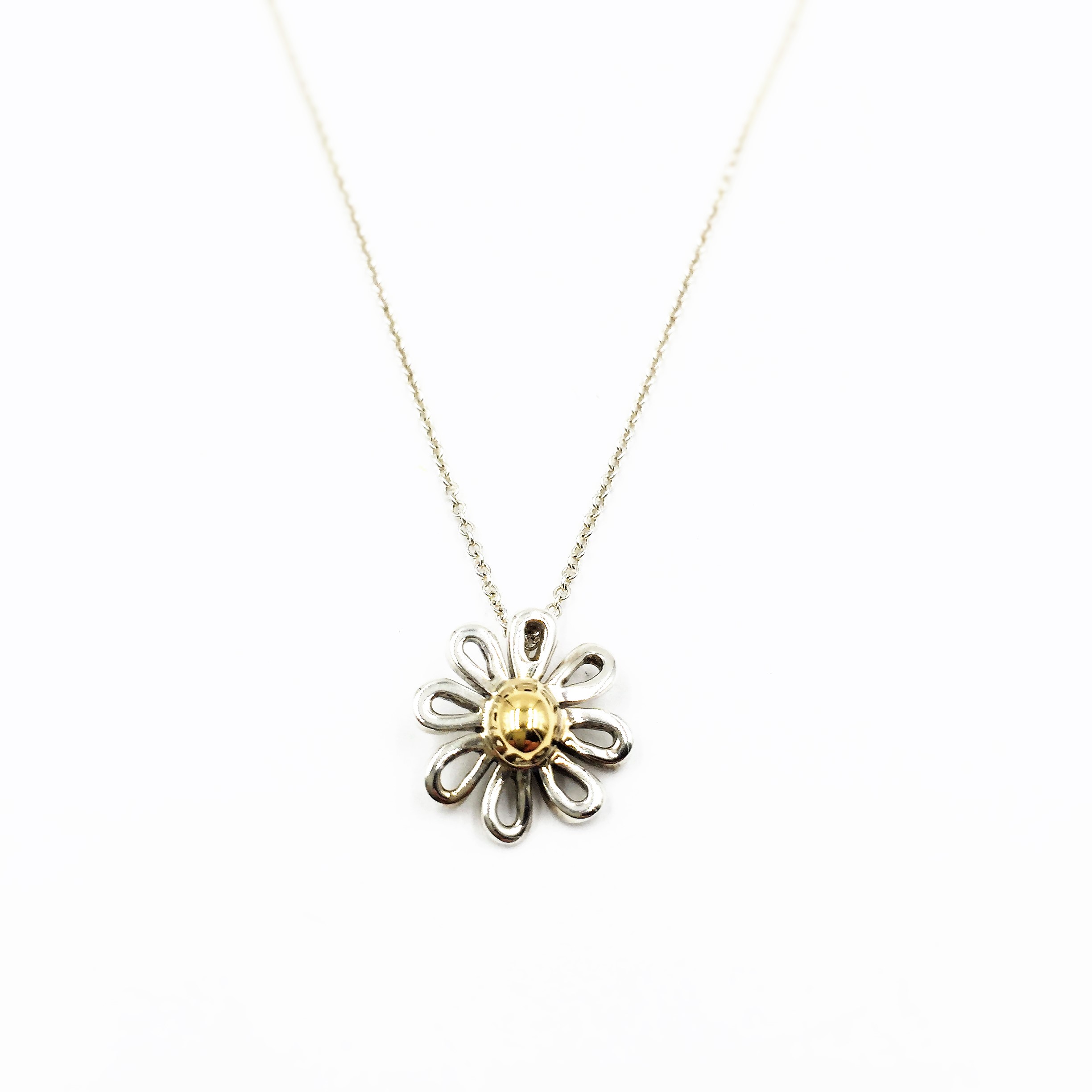 Tiffany Co. 18K Yellow Gold Sterling Silver Daisy Necklace Tiffany Co. Buy at TrueFacet