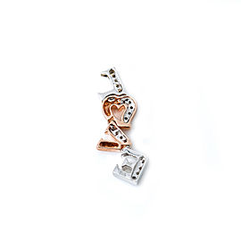 14K TWO TONE ROSE GOLD 0.36 CT DIAMOND LOVE PENDANT 3.1 GRAMS