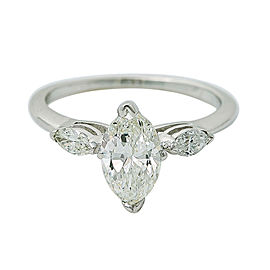 14K White Gold 1.23 Ct H SI1 Marquise Cut Diamond Engagement Ring 2.7 Gr Size 7
