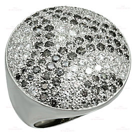 CARTIER Pave White & Black Diamond 18k White Gold Dome Ring