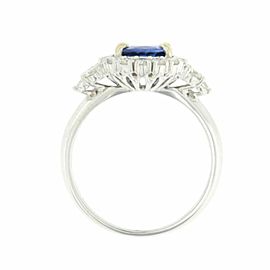 2.14 CT Ceylon Sapphires & 0.89 CT Diamonds in 18K White Gold Engagement Ring