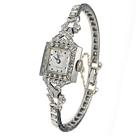 ROTARY Hand Winding Vintage Watch 18.5 Grams Platinum 2.5 Ct G VVS1 Diamonds