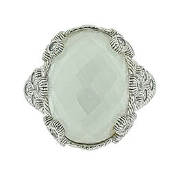 Judith Ripka Clear Quartz and Cz Sterling Silver Ring