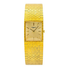 Audemars Piguet Vintage Rectangular Mens Manual 18k Yellow Gold Champagne 23mm