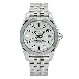 BREITLING GALACTIC W74330 SS MOP DIAL Quartz Unisex WATCH 36MM Box&Paper