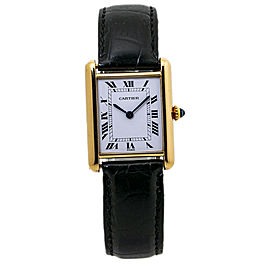 Cartier Tank 78086 Paris Dial 18K Yellow Gold Unisex Watch 24x23mm Box&Paper