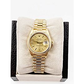 Rolex Ladies President Datejust Champagne Dial 18K Yellow Gold