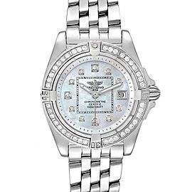 Breitling Windrider Cockpit A71356 Ladies Diamond MOP Steel Quartz 31MM Watch