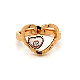 Chopard Happy Diamond 18k Rose Gold Double Heart Ring