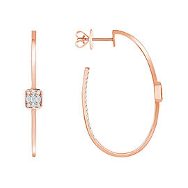 True CT Diamonds in 18K Rose Gold 48 mm Height Hoop Earrings