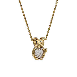 Boucheron 18k Gold Dog Necklace with Sapphires and Diamonds