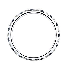 18K White Gold Diamond, Sapphire Wedding Ring Size 6.5