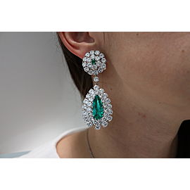 Emerald, Diamond Earrings