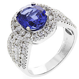 18K White Gold Diamond, Sapphire Ring
