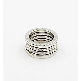 Bulgari 18K White Gold Diamond Ring Size 5.5