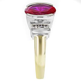 14K Yellow Gold Ruby, Diamond Ring