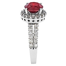 14K White Gold Ruby, Diamond Ring