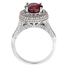 14K White Gold Ruby, Diamond Ring