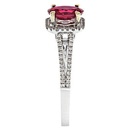 18K White Gold Diamond, Ruby Ring