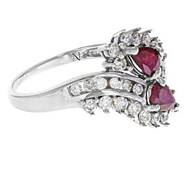 14K White Gold Ruby, Diamond Ring