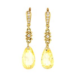 Judith Ripka Lemon Quartz Briolette Hanging Earrings