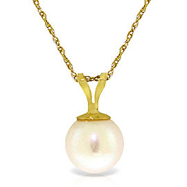 2 CTW 14K Solid Gold Necklace Natural pearl