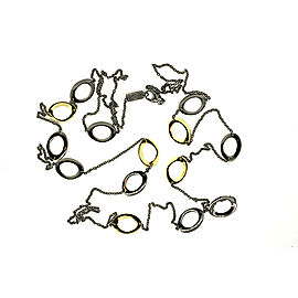 Ippolita Black Rhodium Sterling Silver 18K Oval Link Chain Necklace