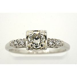 Vintage Platinum .40Ct Diamond Solitaire Plus Engagement Ring Size 6.