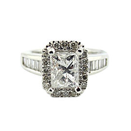 Platinum 2.03Ct Natural Princess and Round 2.03Ct Diamond Engagement Ring