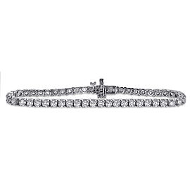14K White Gold 5.00ct. Diamond Four Prong Tennis Bracelet