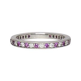 Tiffany & Co. Legacy Platinum Pink 0.26 Ct Sapphire and 0.20 Ct Diamond Band Ring Size 6.5