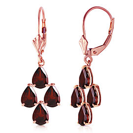 4.5 CTW 14K Solid Rose Gold Garnet Nights Earrings