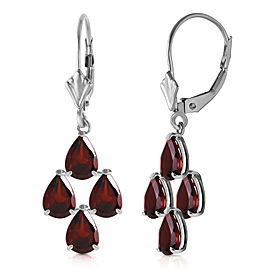 4.5 CTW 14K Solid White Gold Walk Boldly Garnet Earrings