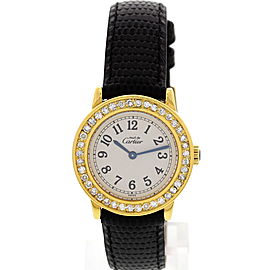 Cartier Must de Cartier 1801 Argent and Leather with Diamonds Quartz 27mm Womens Watch