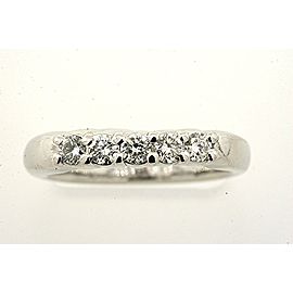 Diamond Wedding Band Ringplatinum 5 Round Shared Prong .35Ct H Si2 6 Heavy 7.4G