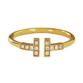Tiffany&Co. Yellow Gold Diamond T-Wire Ring 9 size